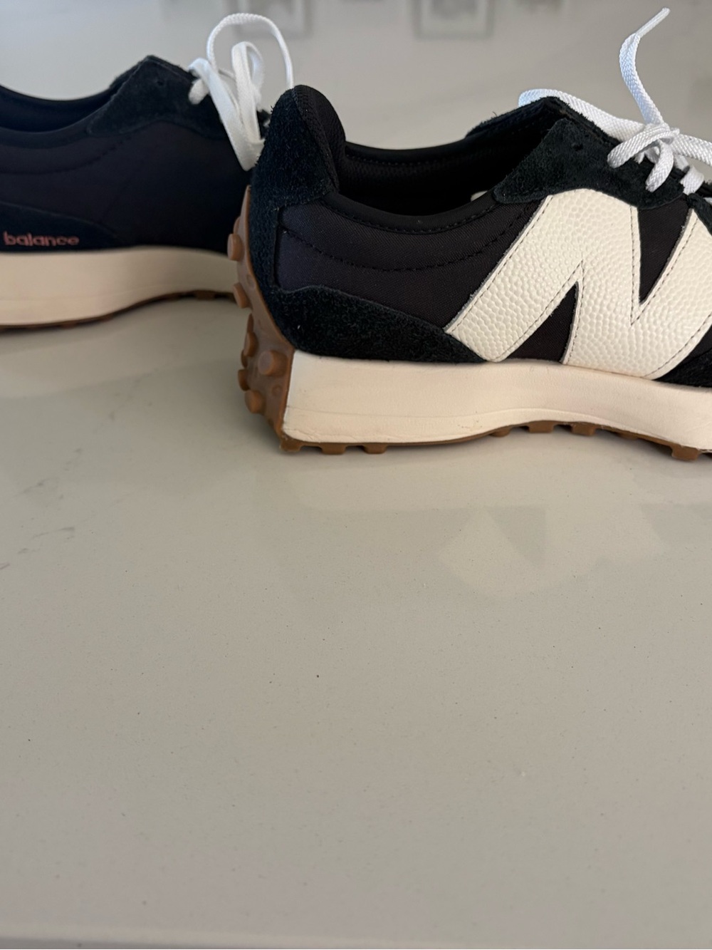 New Balance Black with white and mineral red